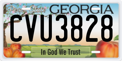 GA license plate CVU3828