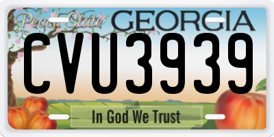 GA license plate CVU3939