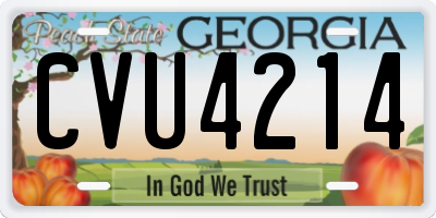 GA license plate CVU4214