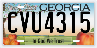 GA license plate CVU4315