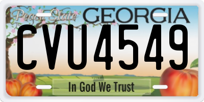 GA license plate CVU4549