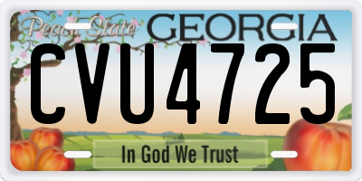 GA license plate CVU4725