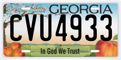 GA license plate CVU4933