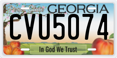 GA license plate CVU5074