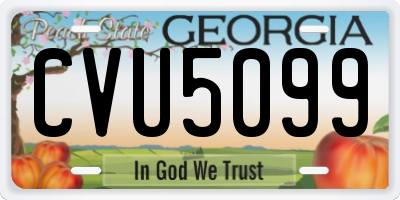 GA license plate CVU5099