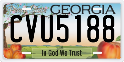 GA license plate CVU5188