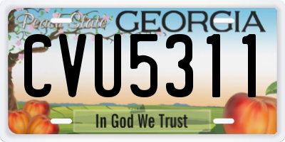 GA license plate CVU5311