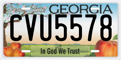 GA license plate CVU5578