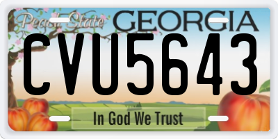 GA license plate CVU5643