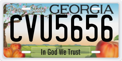GA license plate CVU5656