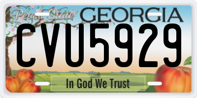 GA license plate CVU5929