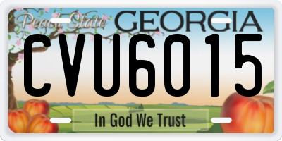 GA license plate CVU6015