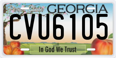 GA license plate CVU6105