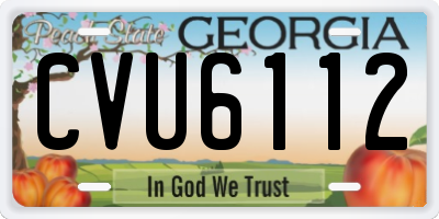 GA license plate CVU6112