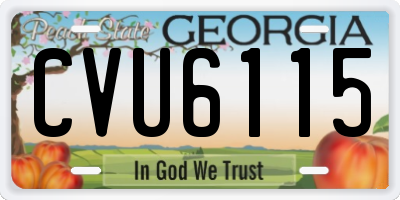 GA license plate CVU6115