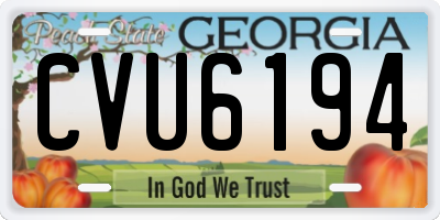 GA license plate CVU6194