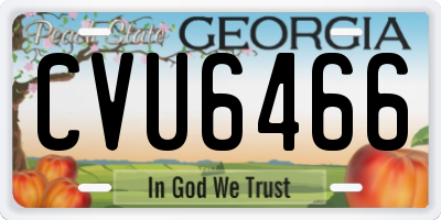 GA license plate CVU6466