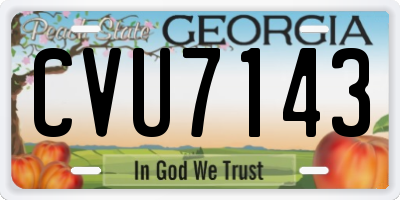 GA license plate CVU7143