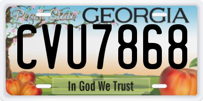 GA license plate CVU7868