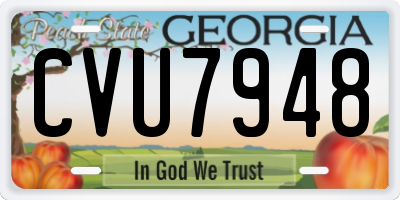 GA license plate CVU7948