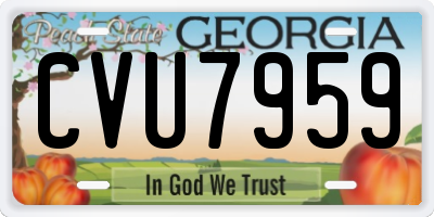 GA license plate CVU7959