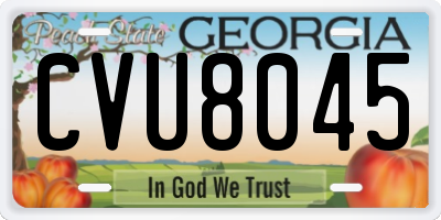 GA license plate CVU8045