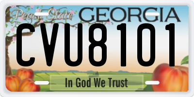GA license plate CVU8101