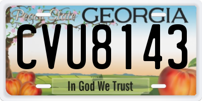 GA license plate CVU8143