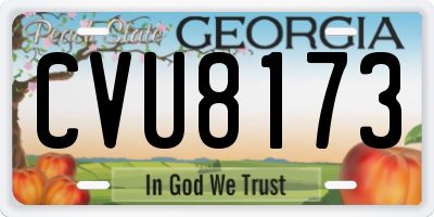 GA license plate CVU8173