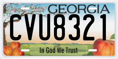 GA license plate CVU8321