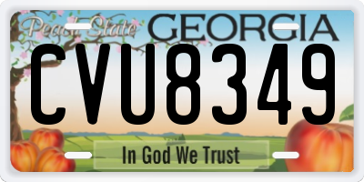 GA license plate CVU8349