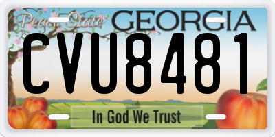 GA license plate CVU8481