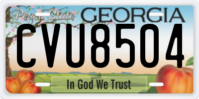 GA license plate CVU8504