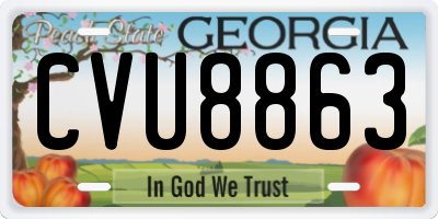 GA license plate CVU8863