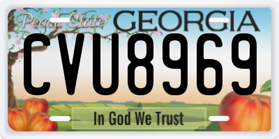 GA license plate CVU8969