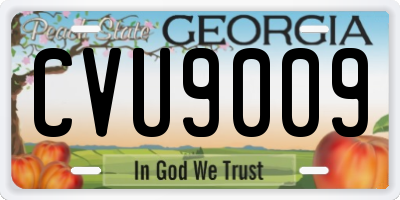 GA license plate CVU9009