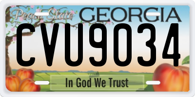 GA license plate CVU9034