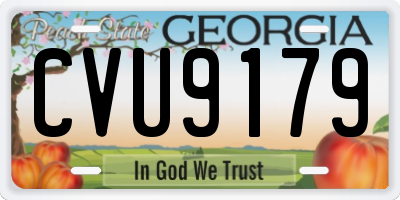 GA license plate CVU9179