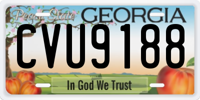 GA license plate CVU9188
