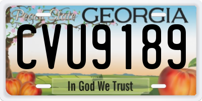 GA license plate CVU9189