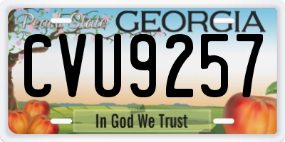 GA license plate CVU9257