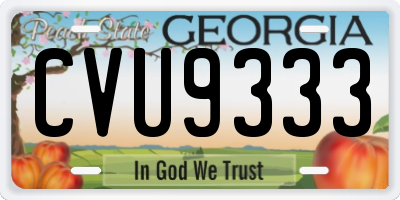 GA license plate CVU9333