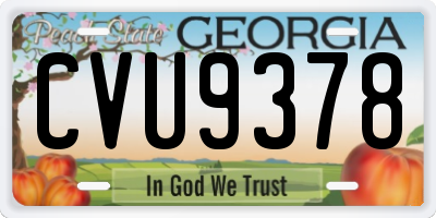 GA license plate CVU9378