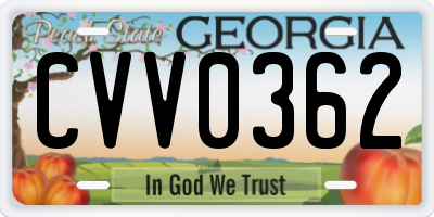 GA license plate CVV0362
