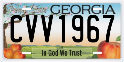 GA license plate CVV1967