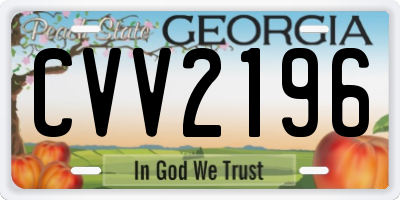 GA license plate CVV2196