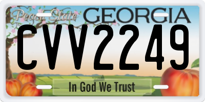 GA license plate CVV2249
