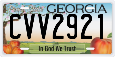 GA license plate CVV2921