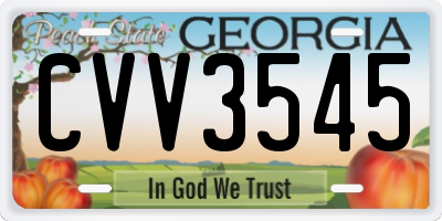 GA license plate CVV3545