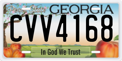 GA license plate CVV4168